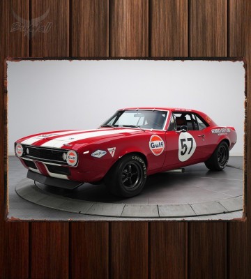 Металлическая табличка Chevrolet Camaro Z 28 Pre-production Trans Am Race Car